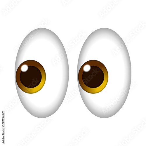 Photos Cartoon brown eyes looking sideways transparent image isolated on a white backgr