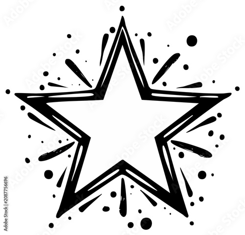 Abstract star burst design in black and white, celebration concept