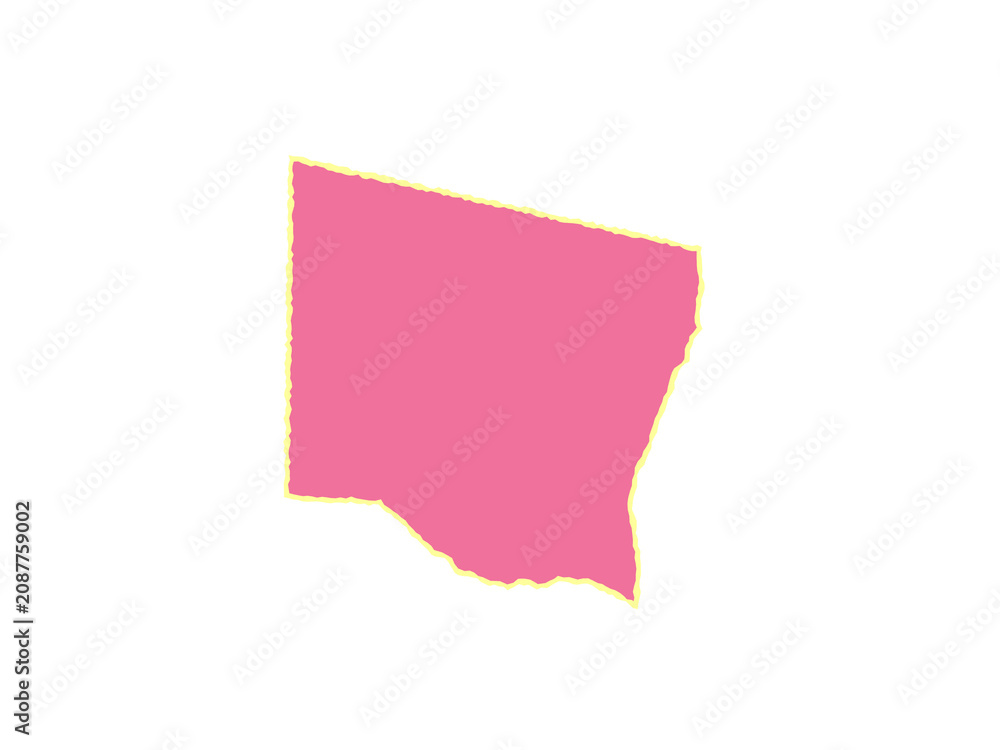Obraz premium A single piece of pink paper with a textured yellow torn edge border