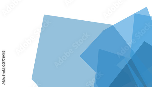 Obraz na plátně Abstract geometric shapes PNG - Blue translucent polygons, overlapping rectangles, layered squares, crystal forms