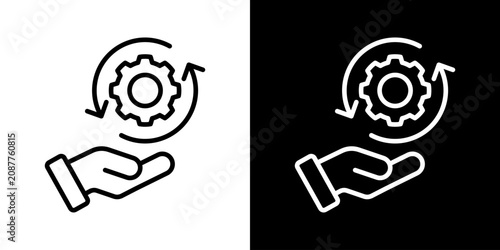 Sustain Icon Of Line Black And White Style Vector Illustrationn