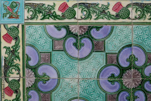 Traditional Peranakan Ceramic Floor Tiles in a Heritage Shophouse, George Town Penang Malaysia