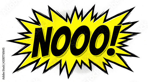 Foto Nooo comic book expression speech bubble yellow starburst