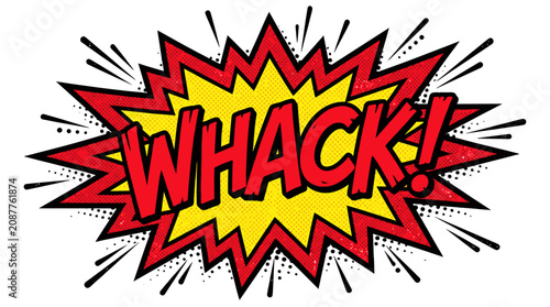 Canvastavla Whack red and yellow comic sound effect burst.