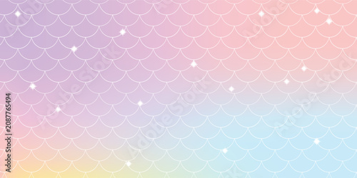 Pastel color tone Underwater Mermaid Background 