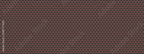 Futuristic seamless hexagon grid texture / honeycomb pattern grid