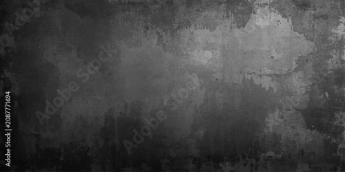 Cuadro en lienzo Dark Grunge Metal Texture Background with Vintage Rough Industrial Wall Surface