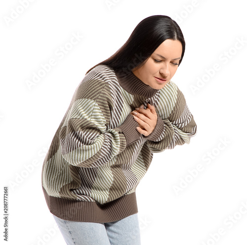 Young woman with heart atta...