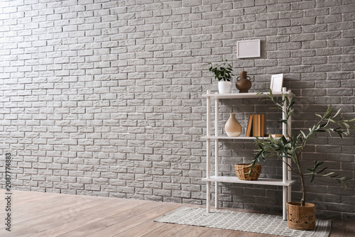 Shelf unit with plants and ...
