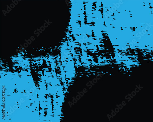Abstract Black and Cyan Blue Grunge Background with Distressed Textured Halftone Patterns