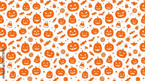 halloween icons with pumpkins and sweets on white background