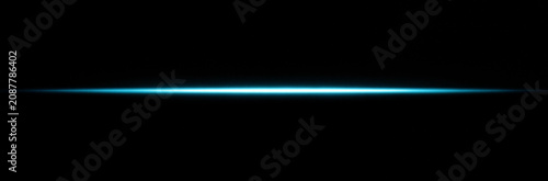 Obraz na płótnie Close-up of a thin blue laser beam on a black background with cutting edge close