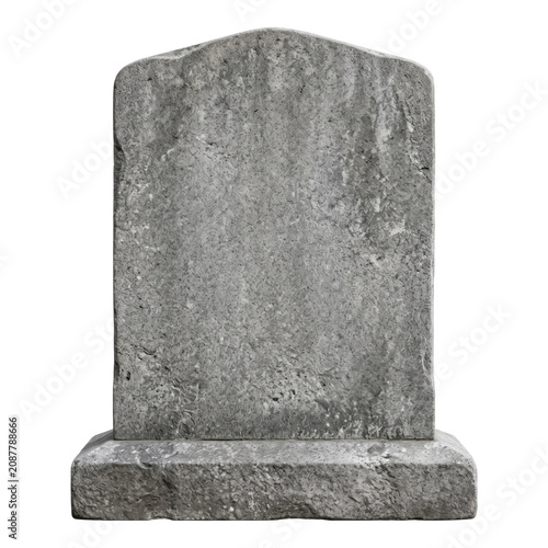 Bild auf Leinwand Blank grey granite blank tombstone gravestone headstone