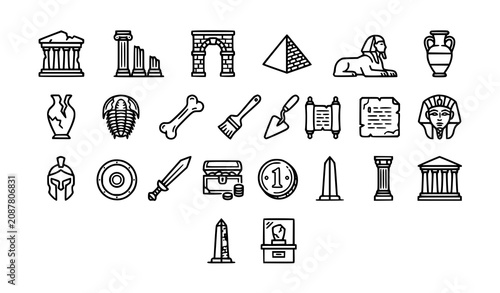 Tableau sur toile Ancient history and archaeology icons