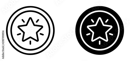 Star Coin Icons, Award Badges, Success Symbols, Achievement Icons, Vector Set