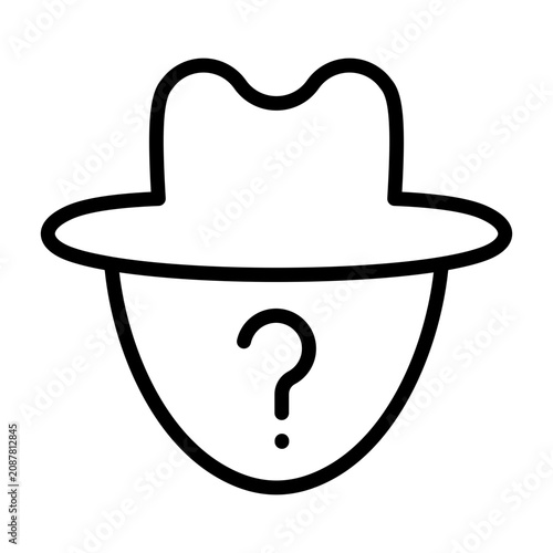 Принти на полотні Mystery Icon - Black Outline