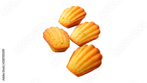Foto Delicious baked sweet french madeleine cakes isolated on transparent background