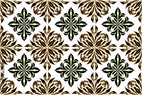 Fotografie Bold and luxurious classic symmetrical damask seamless pattern featuring perfect