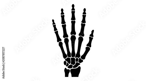 Canvastavla Helloween Black skeleton hand, bone, Halloween icon, vector graphic vector
