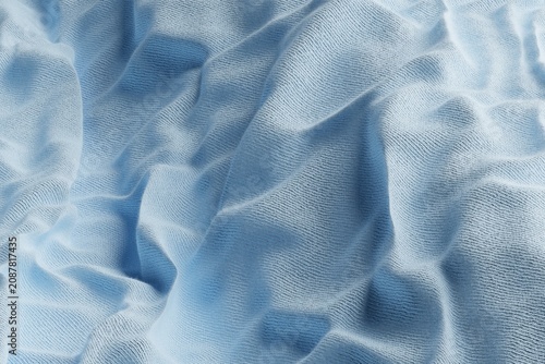 Cuadro en lienzo Abstract Blue Fabric Waves in Motion.