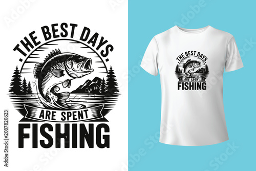 Εκτύπωση καμβά Cool bear fishing in the lake illustration