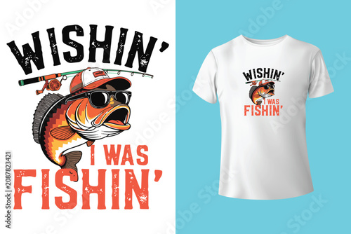 Schilderij op canvas fly fishing illustration river graphic outdoor design adventure t shirt vintage