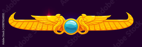Obraz na płótnie Egyptian game golden frame or border and Ancient Egypt divider or separator