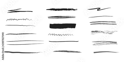 Photography Hand Drawn Chalk Crayon Underline Stroke and Swirl Collection
