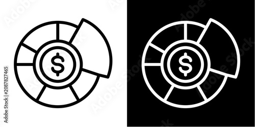 Canvastavla Budget Allocation Icon Set White Style Collection