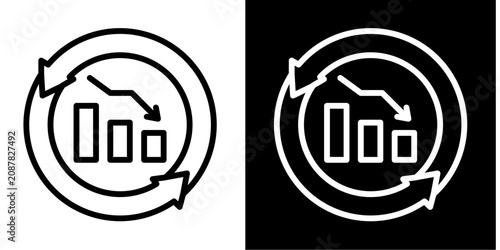 Performance Review Icon Set White Style Collection