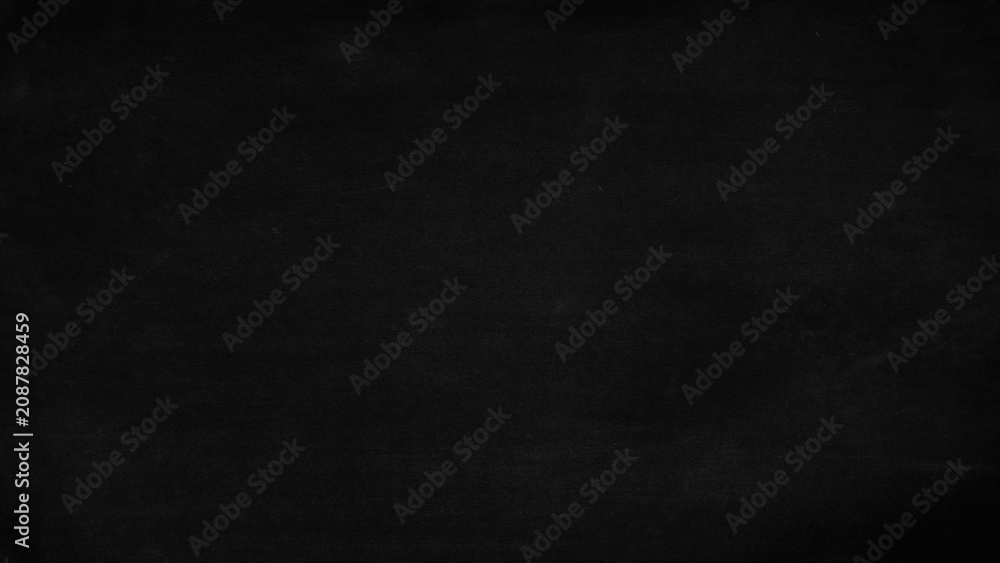 Fototapeta premium Blank black chalkboard texture provides dark school board background for educational designs and classroom presentation templates.