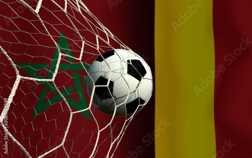 Football Cup competition between the national Morocco and national Belgium.