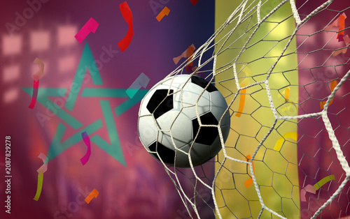 Football Cup competition between the national Morocco and national Belgium.
