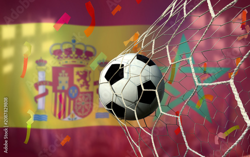 Football Cup competition between the national Morocco and national Span.