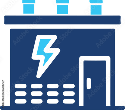 Minimalist Icon Representing An Electrical Substation