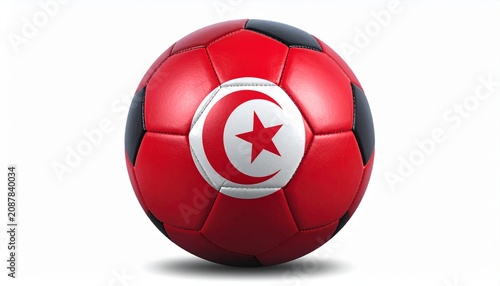 Tunisian flag soccer ball symbolizing national pride and sports unity