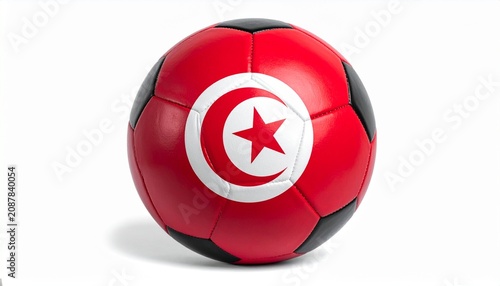 Tunisian flag soccer ball symbolizing national pride and sports unity