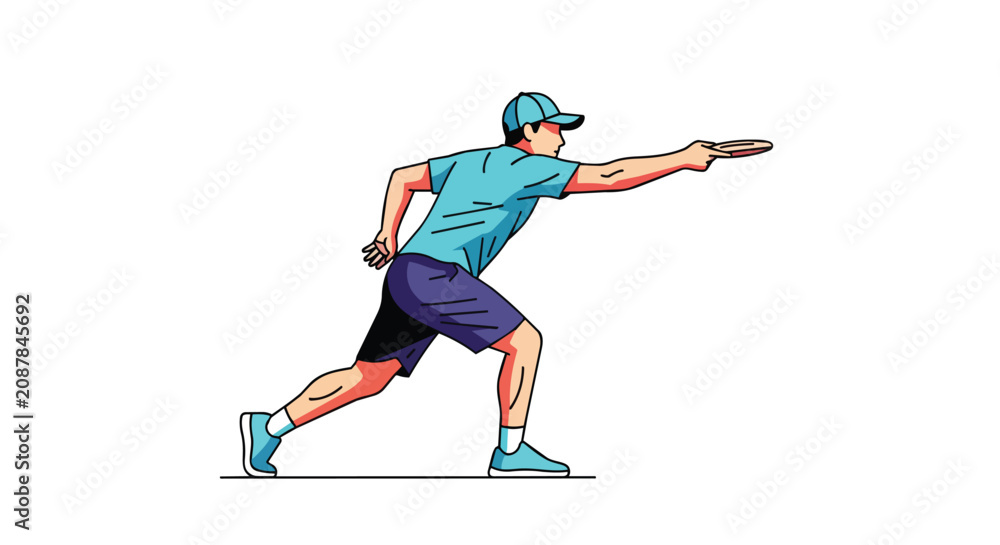 Fototapeta premium Male Professional Table Tennis Athlete Reaching Forward for a Powerful Shot with Ping Pong Paddle Design