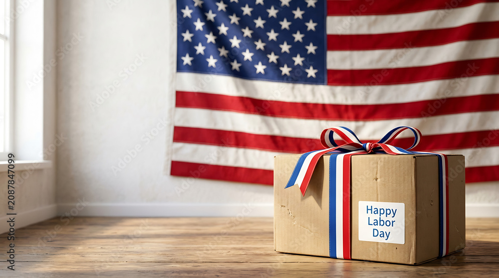 Obraz premium Labor day gift box