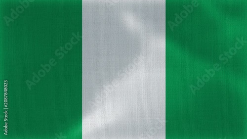 Nigeria Flag Animation With Fabric Texture