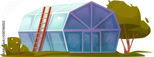 Quadro em tela Greenhouse in Park