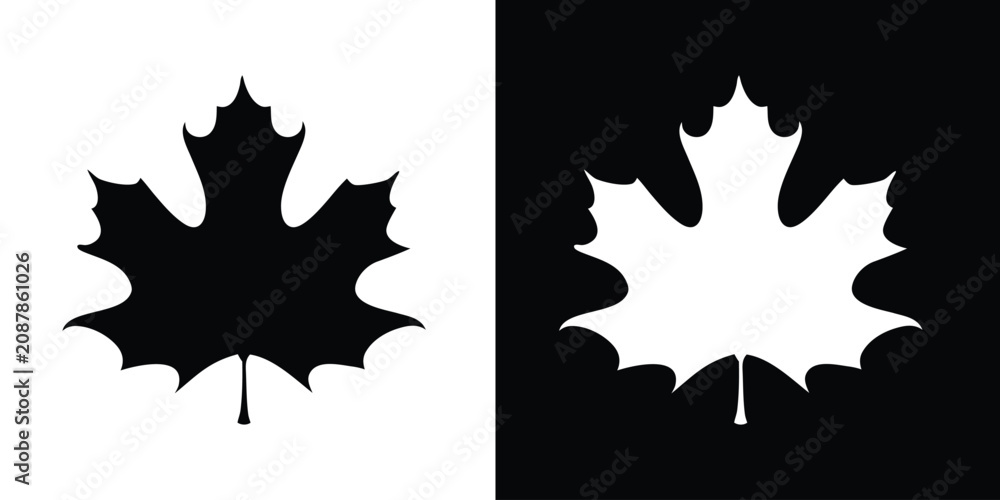 Obraz premium Maple leaf Canada flag icon set. National Canadian red and black maple leaves sign