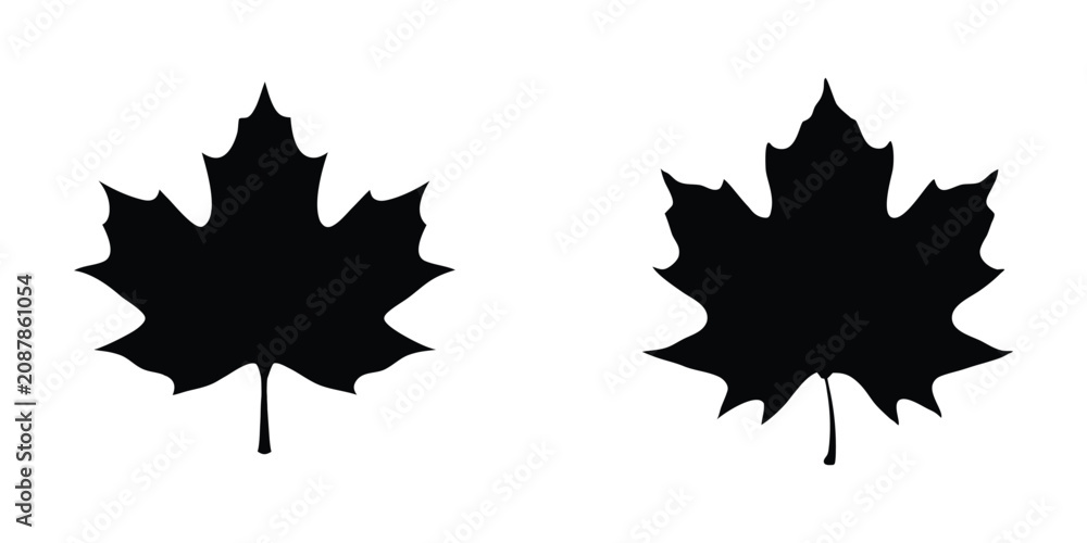 Obraz premium Maple leaf Canada flag icon set. National Canadian red and black maple leaves sign