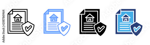Bild auf Leinwand Security Policy icon set multiple style collection