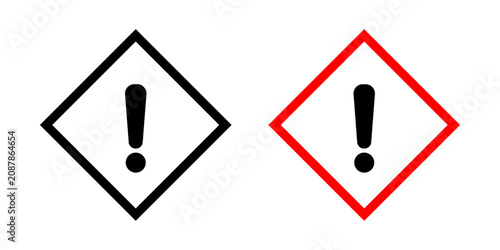 фотографія GHS exclamation mark pictogram with irritant and harmful hazard symbol