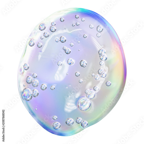 Obraz na płótnie Macro Cosmetic Gel Drop with Air Bubbles Isolated on transparent Background