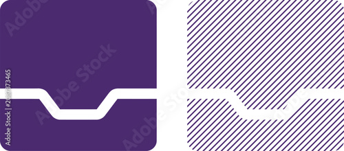 Obraz na płótnie Abstract line vector graphic purple geometric shapes with notch detail for moder