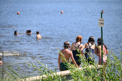 Baignade lac Belgique Wallonie canicule profondeur