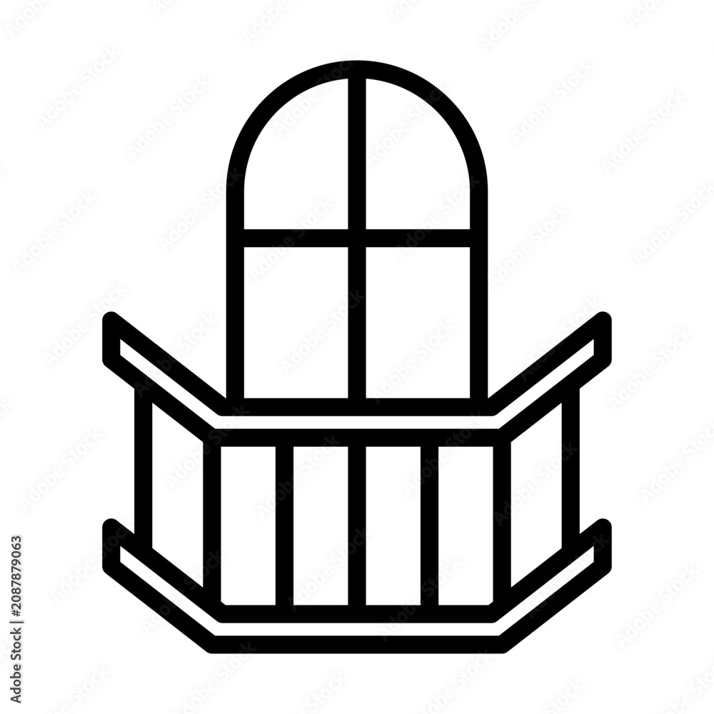 Fototapeta premium Balcony Icon - Black Outline