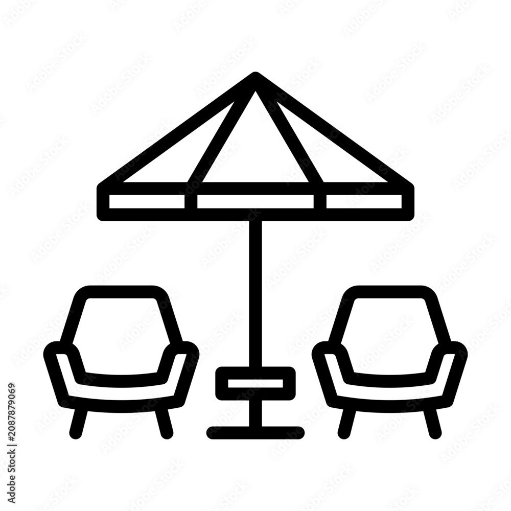Fototapeta premium Terrace Icon - Black Outline